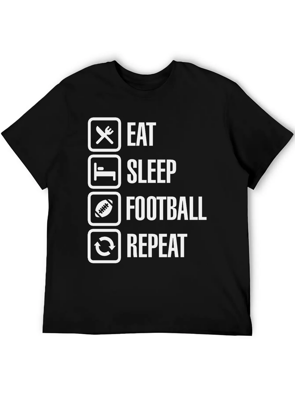 Eat Sleep American Football Repeat Breathable Graphic T-Shirt – Perfect For Casual Days
