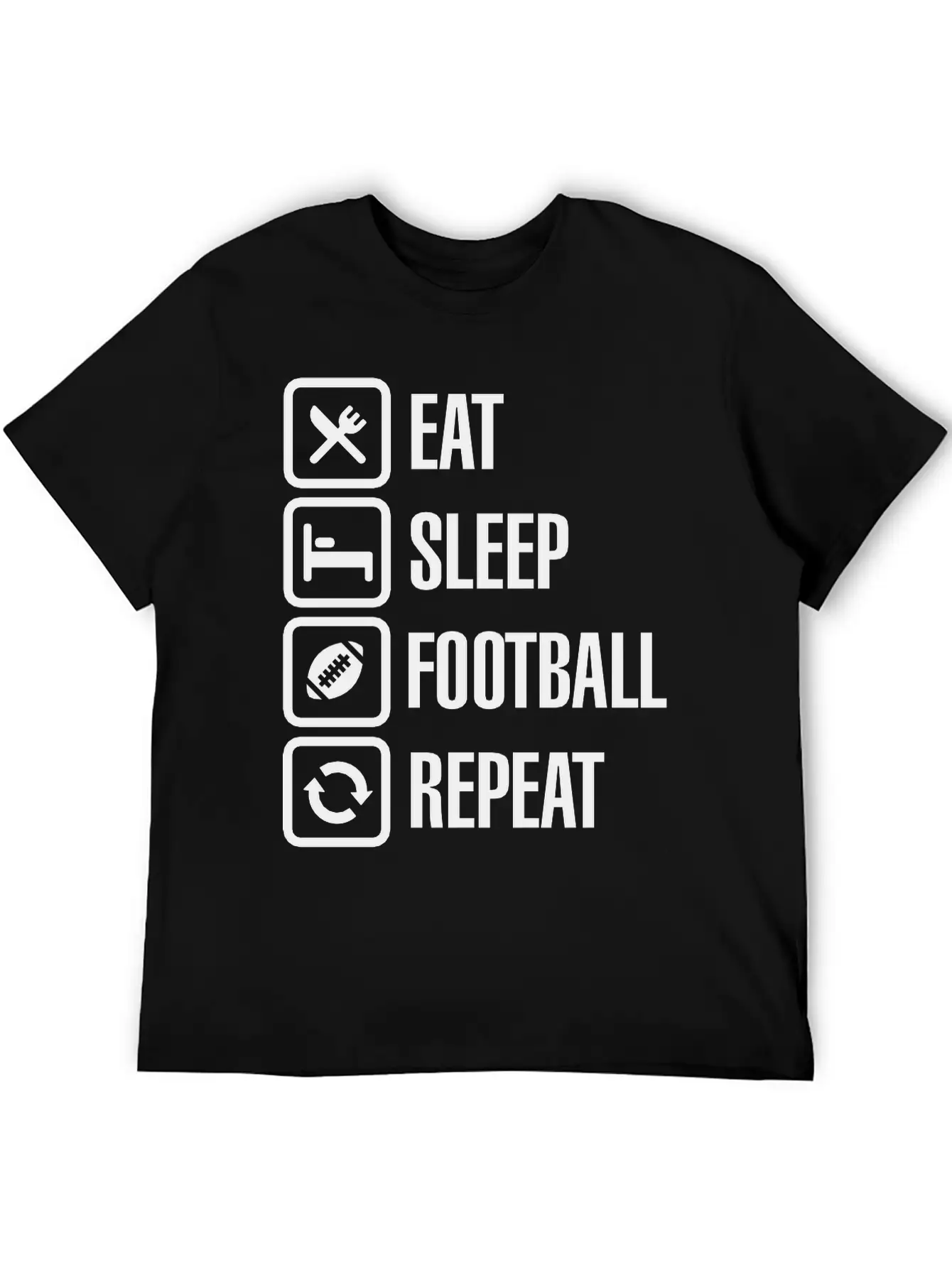 Eat Sleep American Football Repeat Breathable Graphic T-Shirt – Perfect For Casual Days