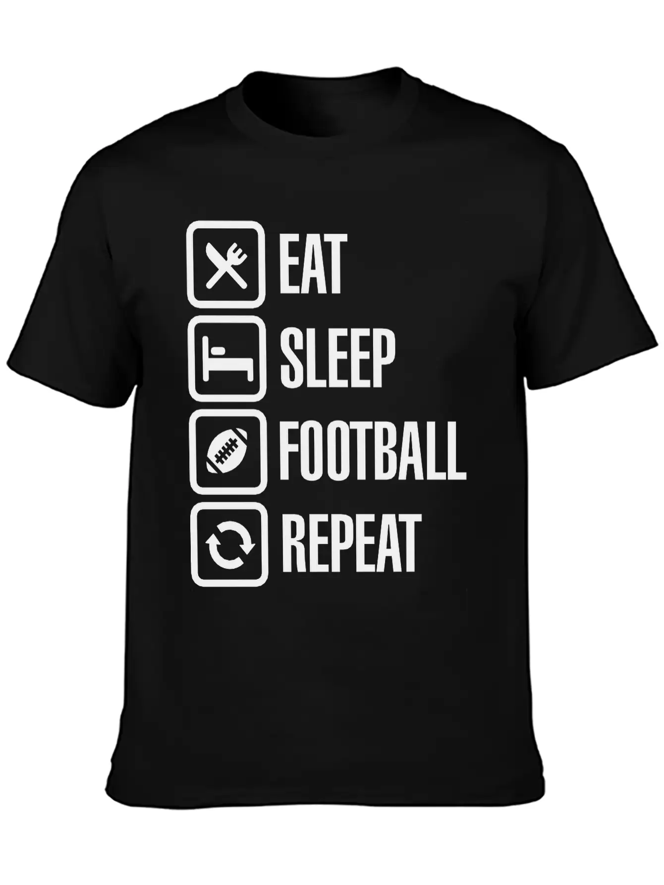 Eat Sleep American Football Repeat Breathable Graphic T-Shirt – Perfect For Casual Days