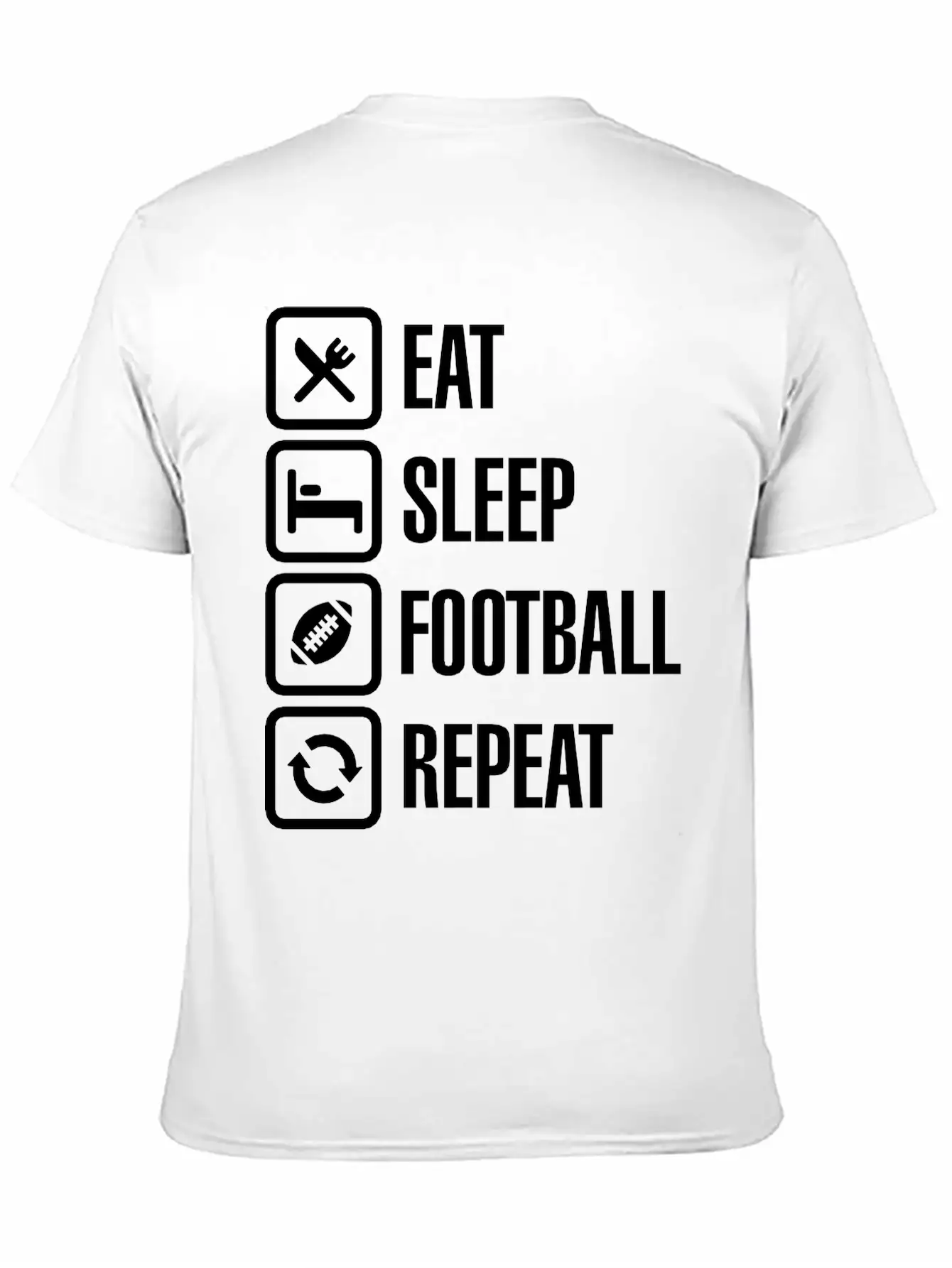 Eat Sleep American Football Repeat Breathable Graphic T-Shirt – Perfect For Casual Days