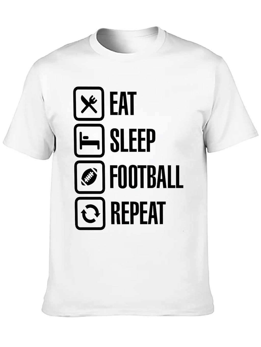 Eat Sleep American Football Repeat Breathable Graphic T-Shirt – Perfect For Casual Days