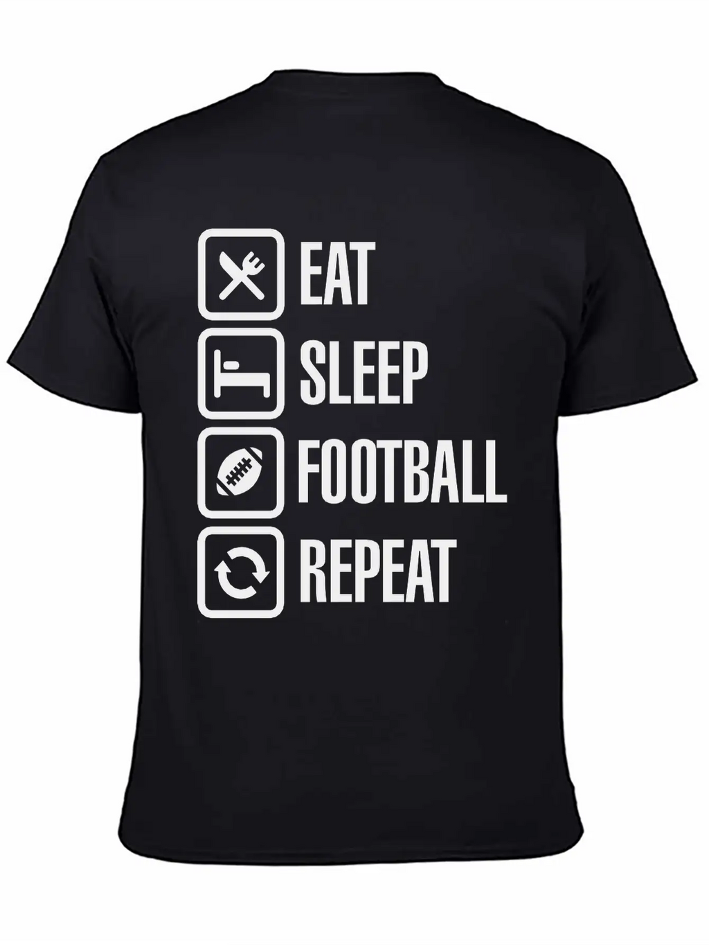 Eat Sleep American Football Repeat Breathable Graphic T-Shirt – Perfect For Casual Days