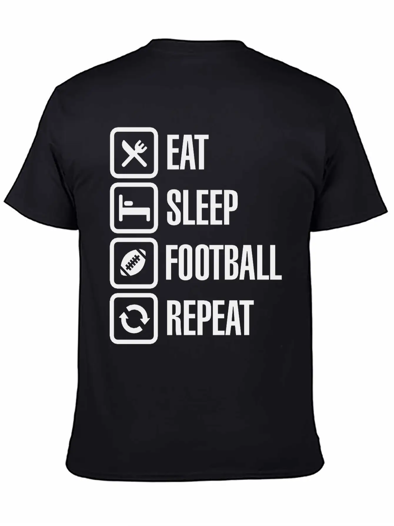 Eat Sleep American Football Repeat Breathable Graphic T-Shirt – Perfect For Casual Days