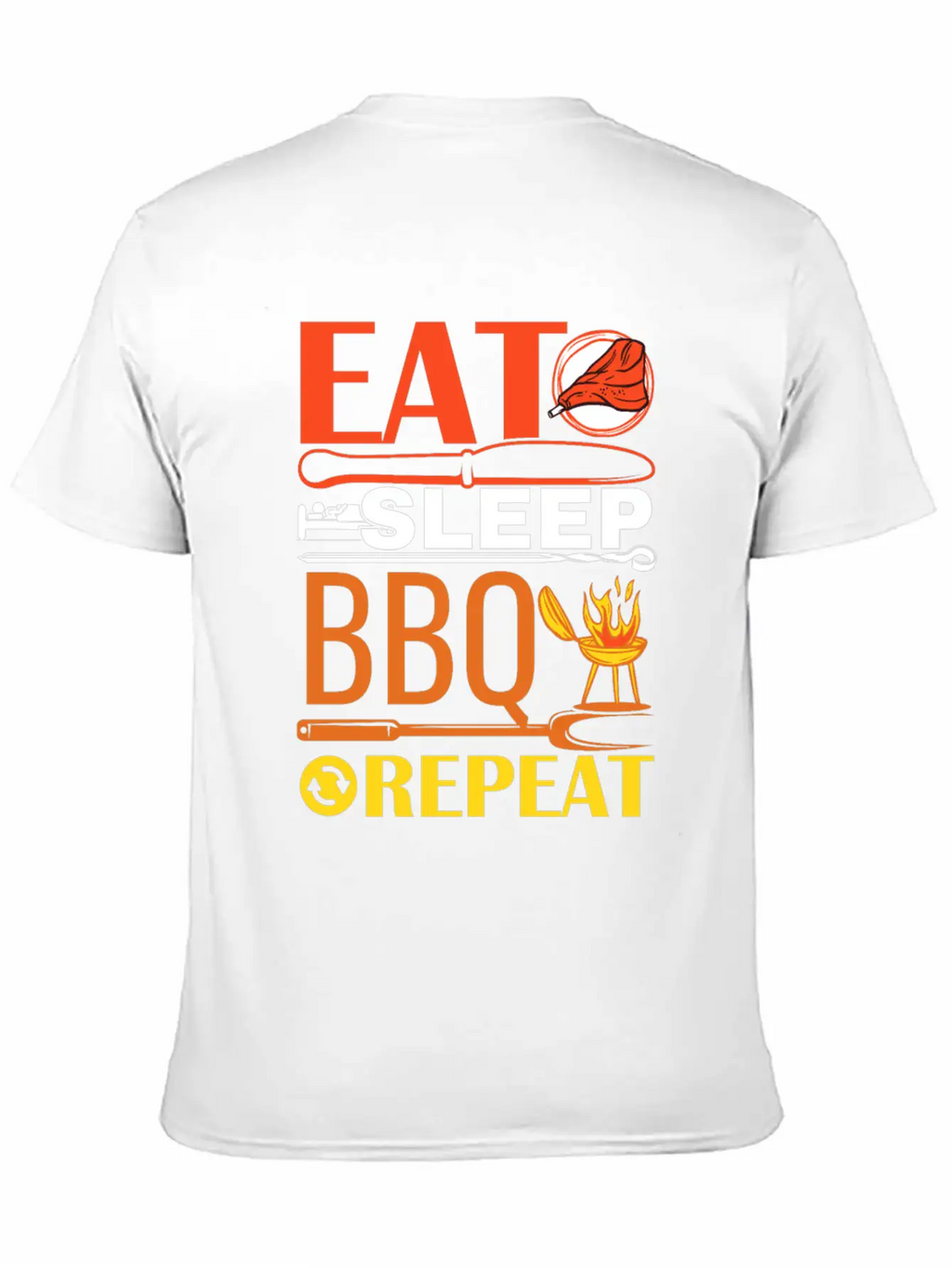 Eat Sleep BBQ Repeat Barbecue Essential Unisex Summer Tee – Soft Cotton Casual Fit