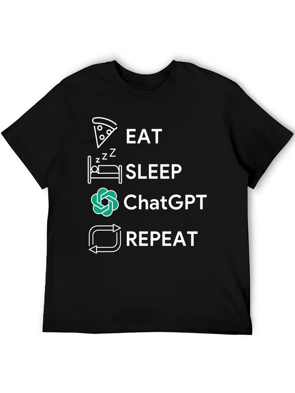 Eat Sleep Chatgpt Repeat Essential Cotton Tee For Daily Outfits – Unisex Style