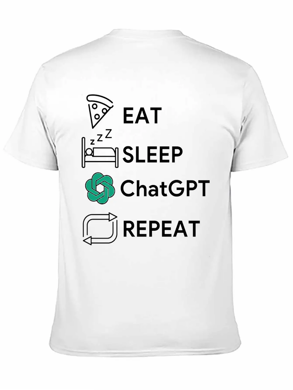 Eat Sleep Chatgpt Repeat Essential Cotton Tee For Daily Outfits – Unisex Style