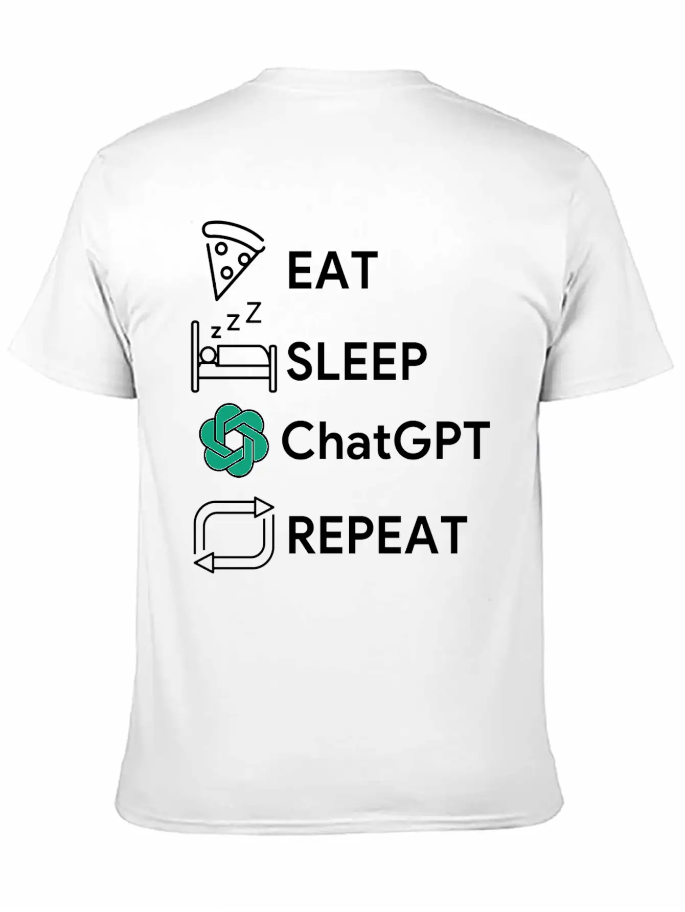 Eat Sleep Chatgpt Repeat Essential Cotton Tee For Daily Outfits – Unisex Style