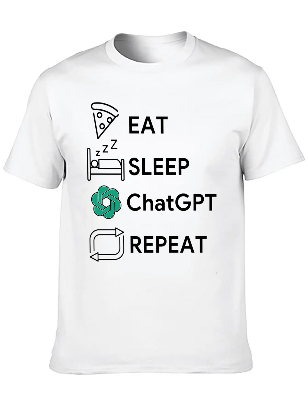 Eat Sleep Chatgpt Repeat Essential Cotton Tee For Daily Outfits – Unisex Style