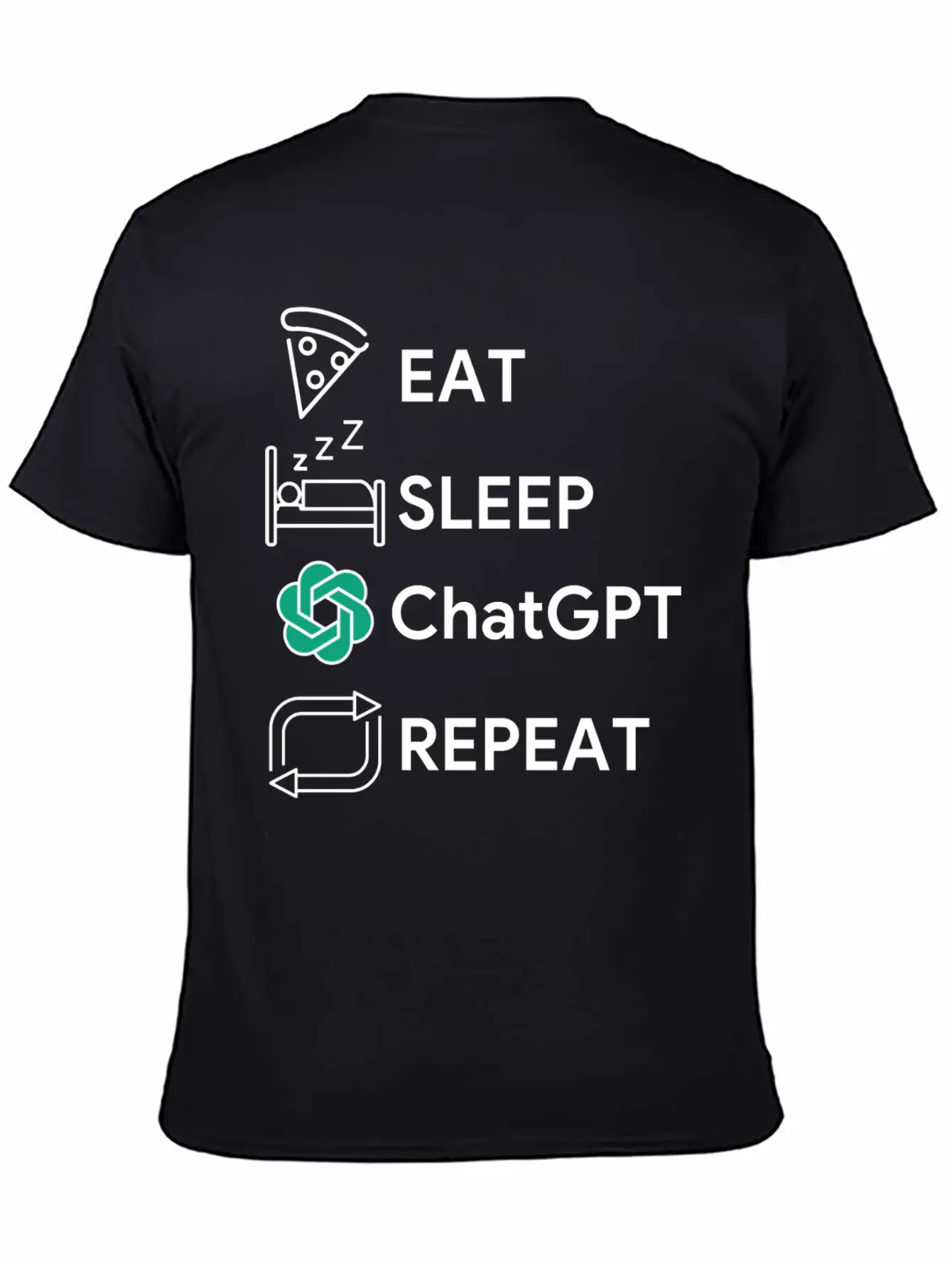 Eat Sleep Chatgpt Repeat Essential Cotton Tee For Daily Outfits – Unisex Style