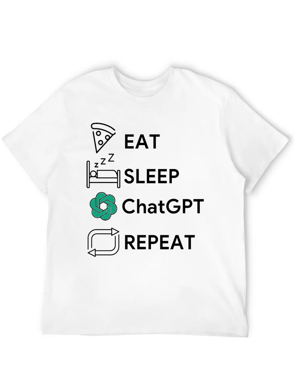 Eat Sleep Chatgpt Repeat Essential Cotton Tee For Daily Outfits – Unisex Style