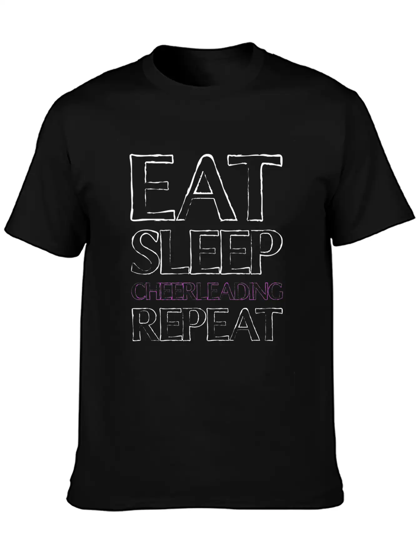 Eat Sleep Cheerleading Basic Graphic T-Shirt – Daily Comfort In Soft Cotton