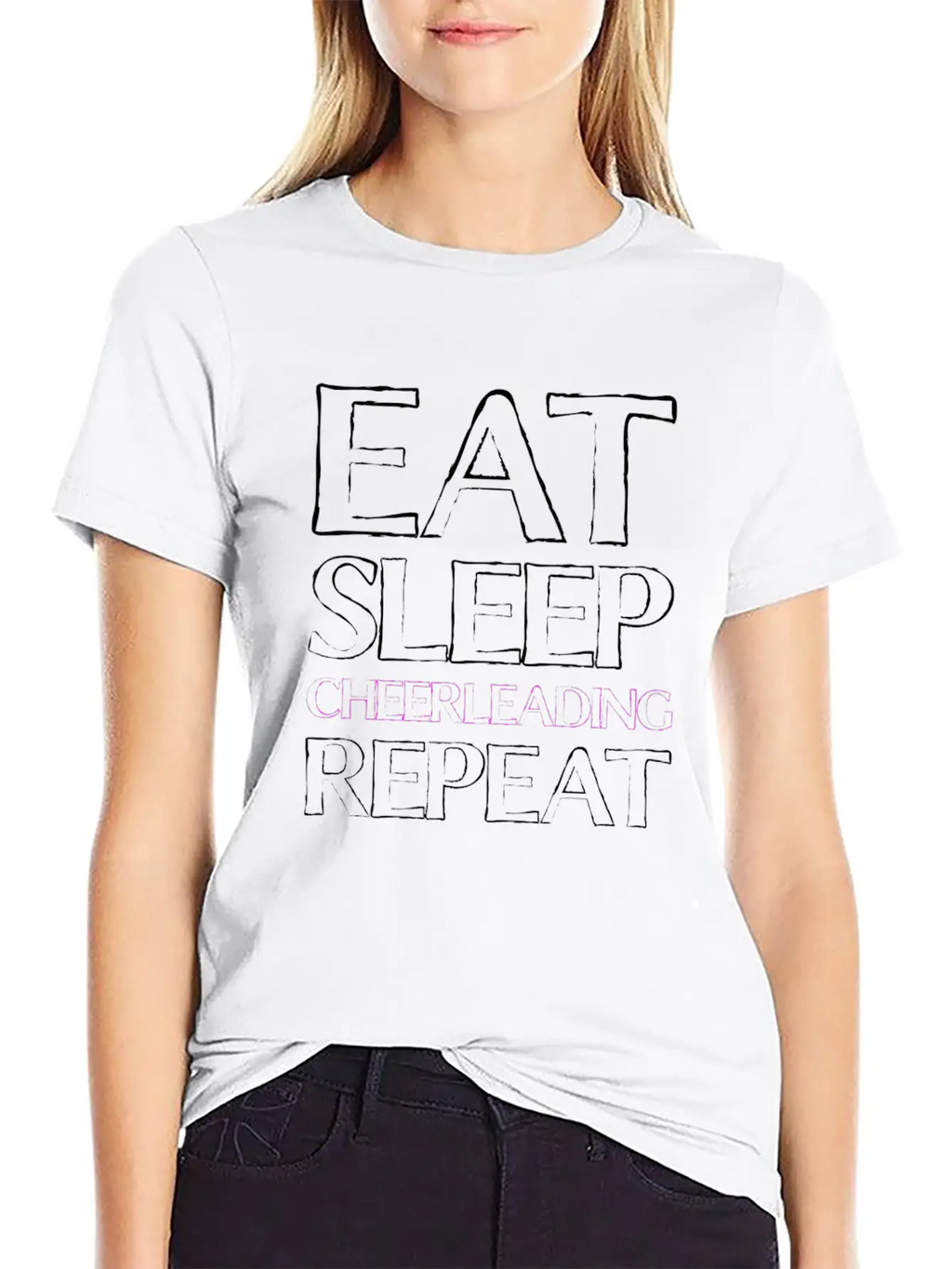 Eat Sleep Cheerleading Basic Graphic T-Shirt – Daily Comfort In Soft Cotton