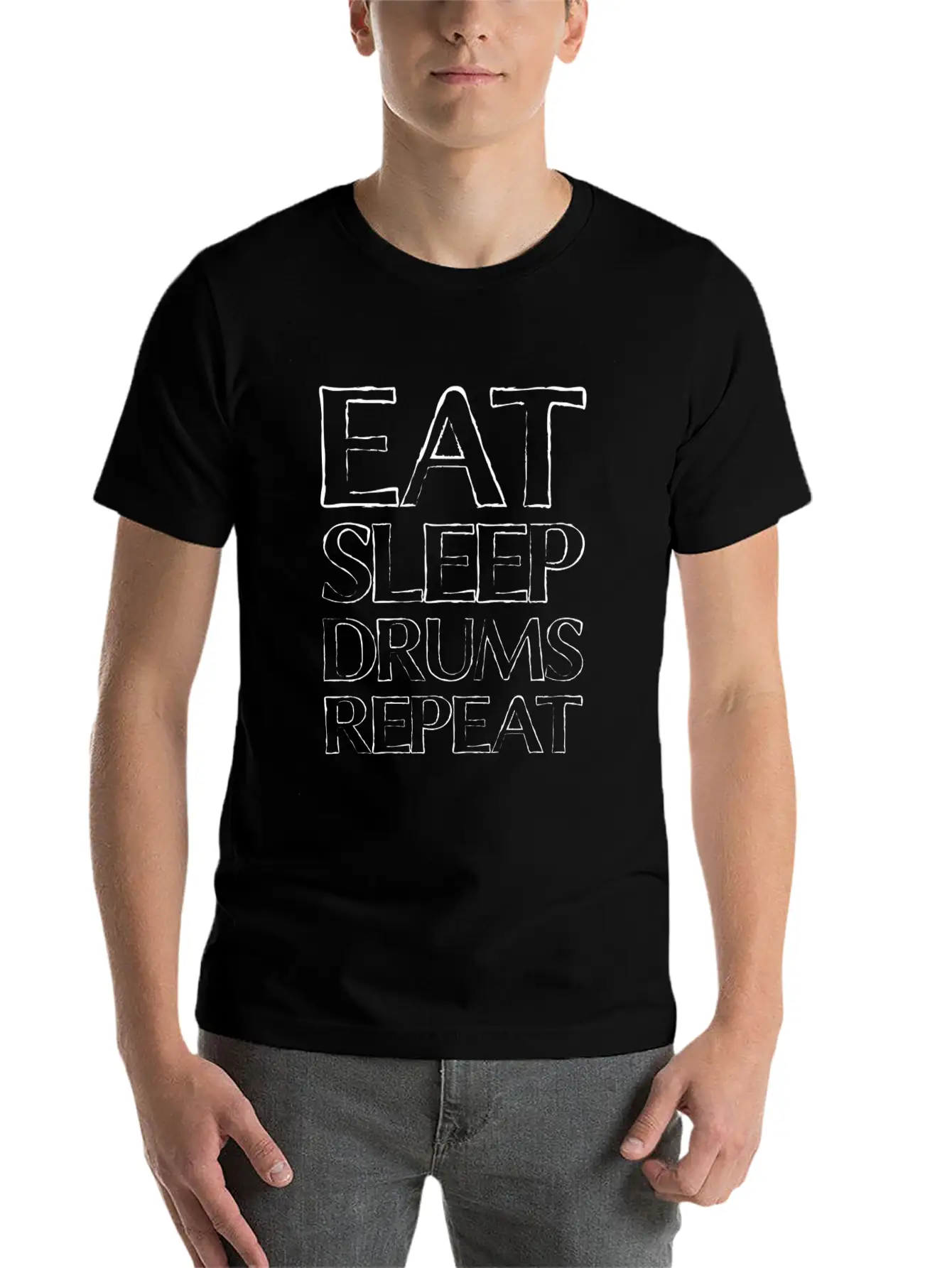 Eat Sleep Drums Stylish Everyday T-Shirt – Unisex Basic Cotton Tee