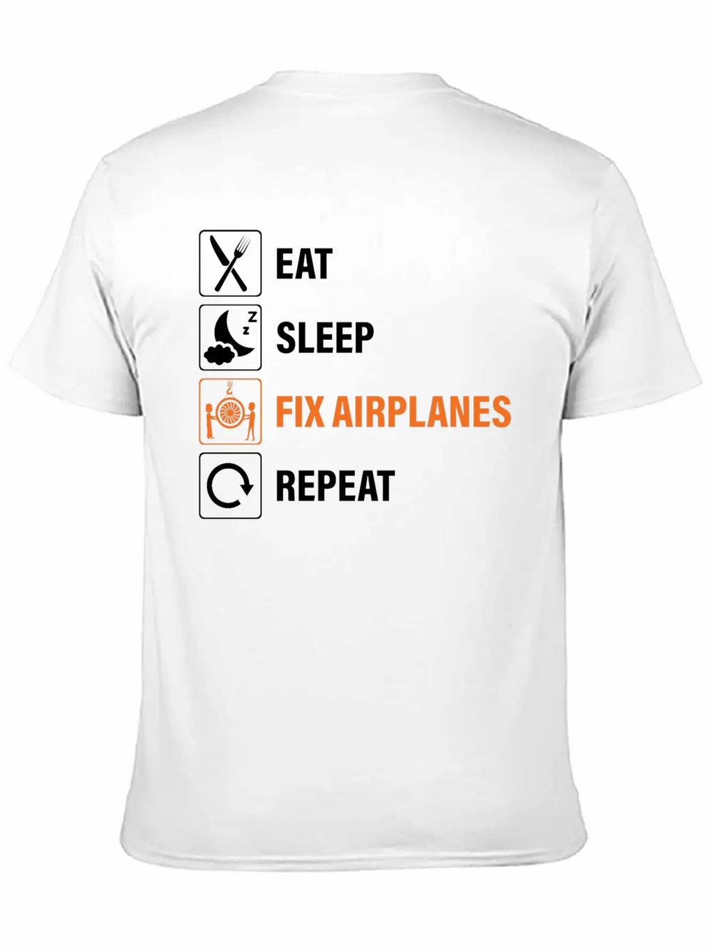 Eat Sleep Fix Airplanes Repeat Aircraft Mechanic Essential Cotton Tee For Daily Outfits – Unisex Style