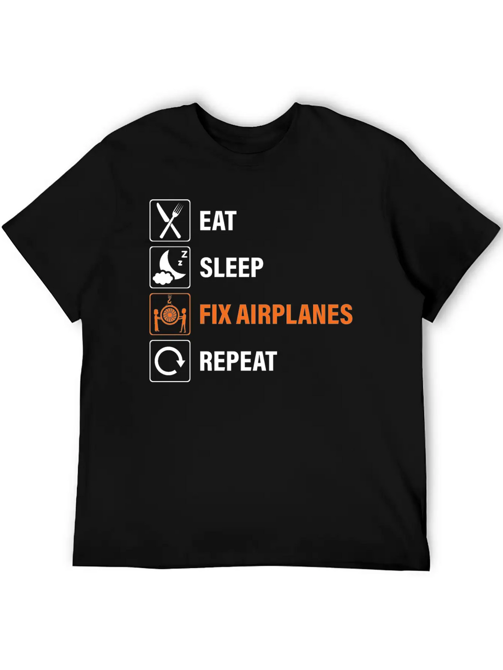 Eat Sleep Fix Airplanes Repeat Aircraft Mechanic Essential Cotton Tee For Daily Outfits – Unisex Style