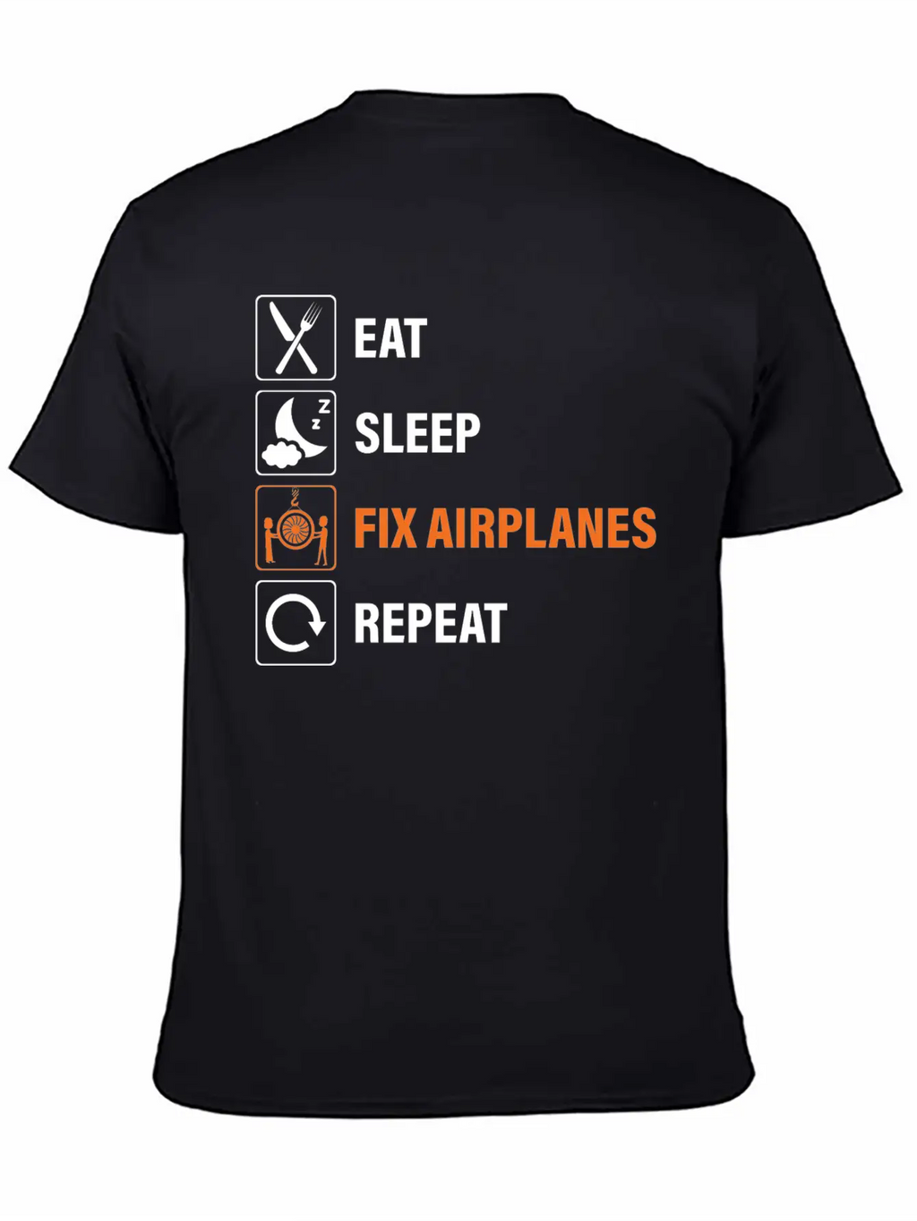 Eat Sleep Fix Airplanes Repeat Aircraft Mechanic Essential Cotton Tee For Daily Outfits – Unisex Style