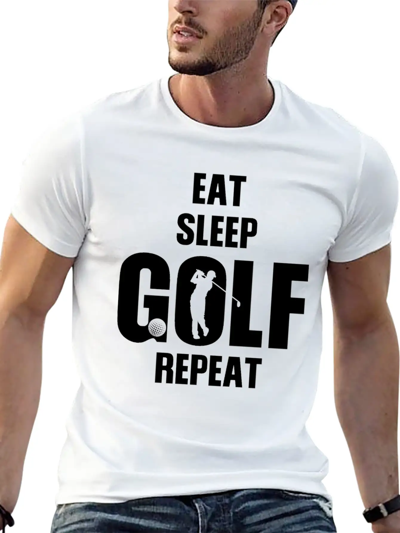 Eat Sleep Golf Repeat T Shirt Classic Cotton Tee – Unisex Comfort For Any Season