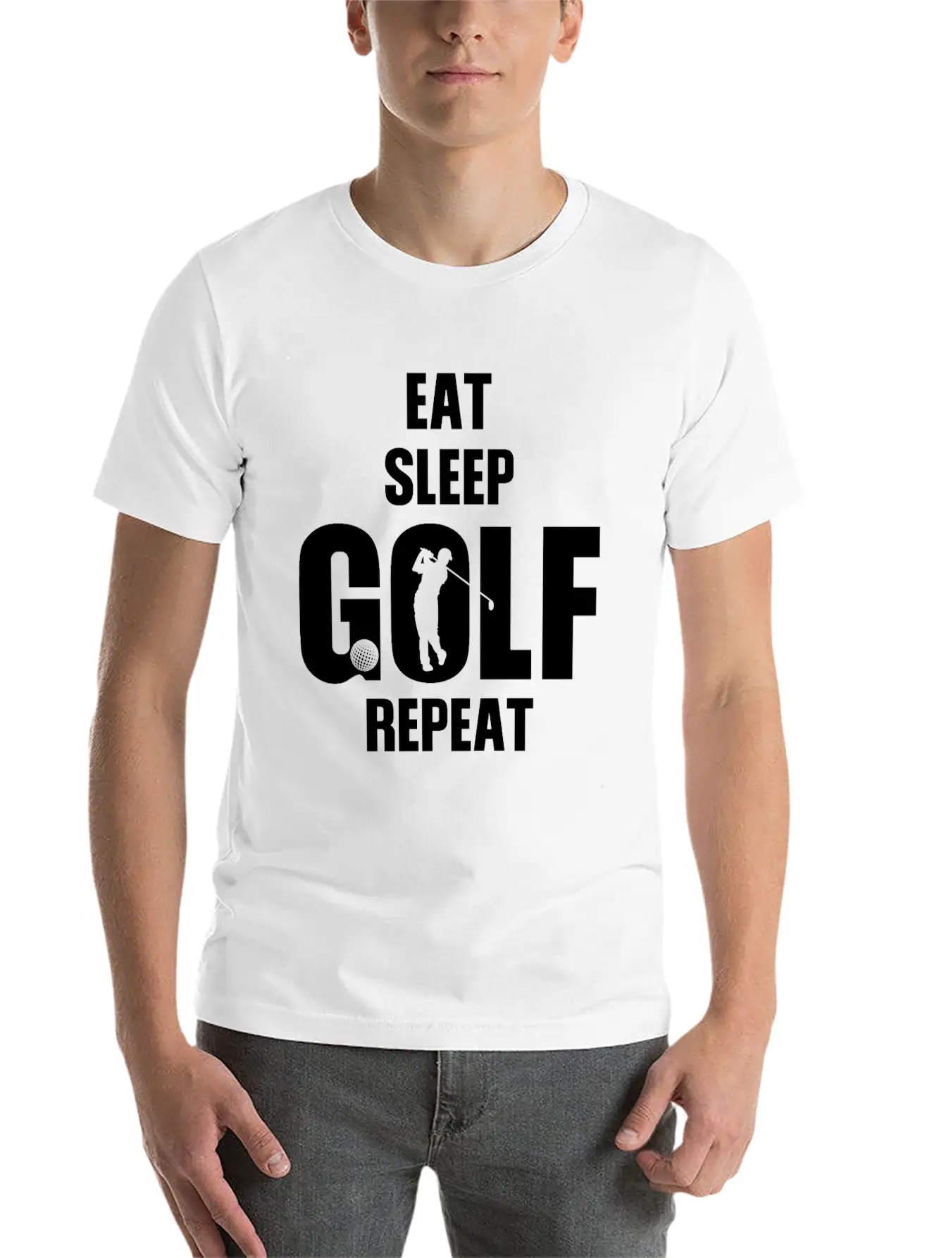 Eat Sleep Golf Repeat T Shirt Classic Cotton Tee – Unisex Comfort For Any Season