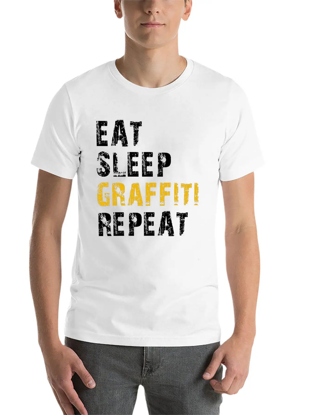 Eat Sleep Graffiti Basic Graphic T-Shirt – Daily Comfort In Soft Cotton