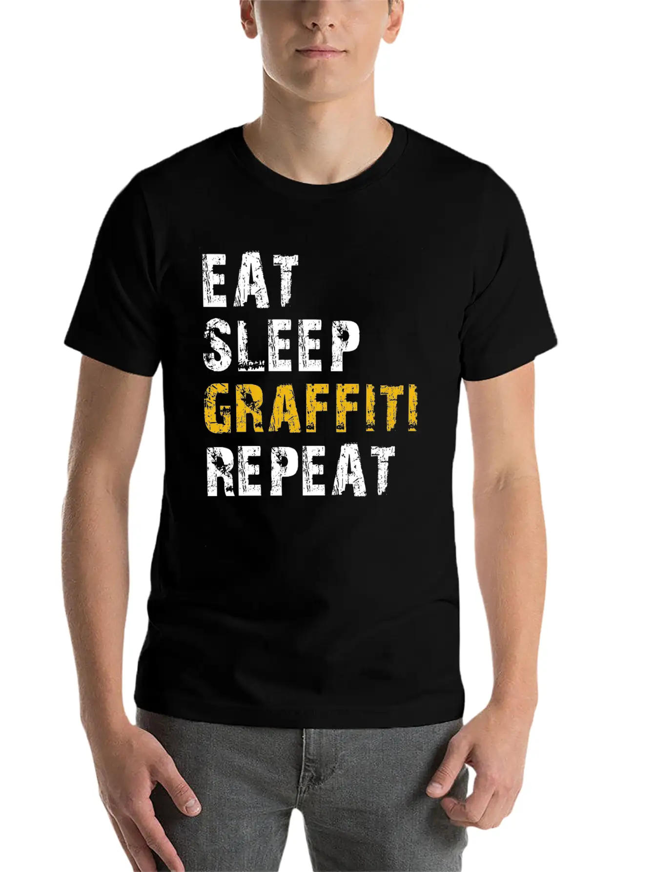Eat Sleep Graffiti Basic Graphic T-Shirt – Daily Comfort In Soft Cotton
