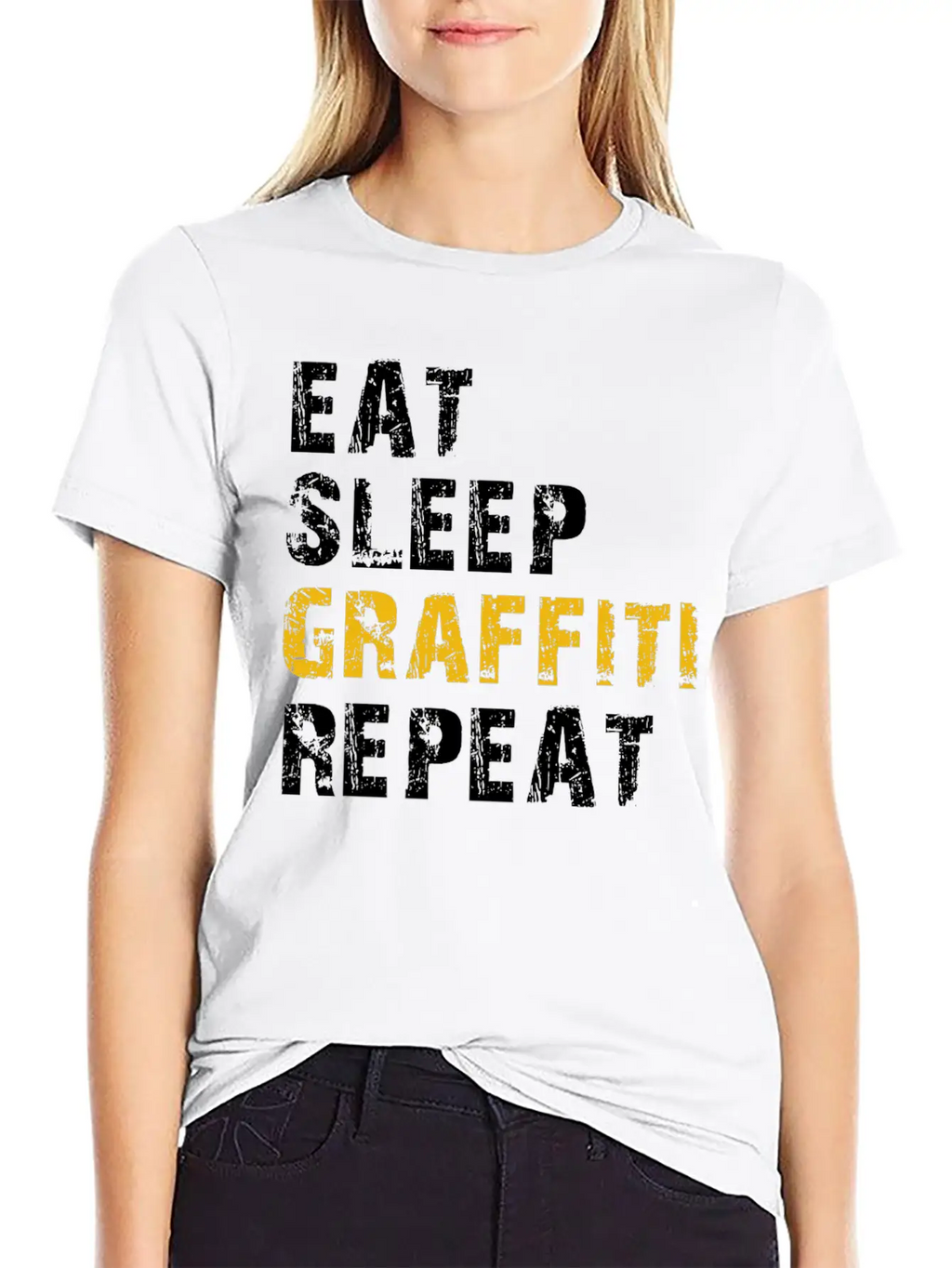 Eat Sleep Graffiti Basic Graphic T-Shirt – Daily Comfort In Soft Cotton