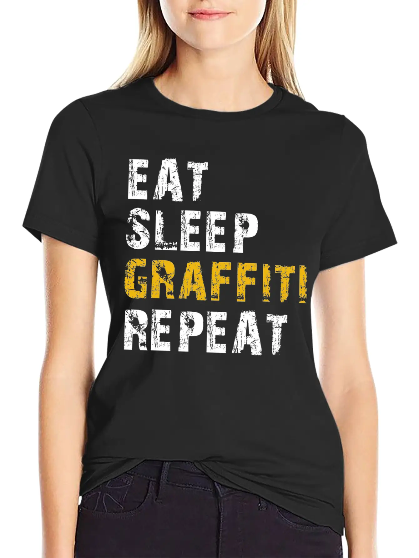 Eat Sleep Graffiti Basic Graphic T-Shirt – Daily Comfort In Soft Cotton