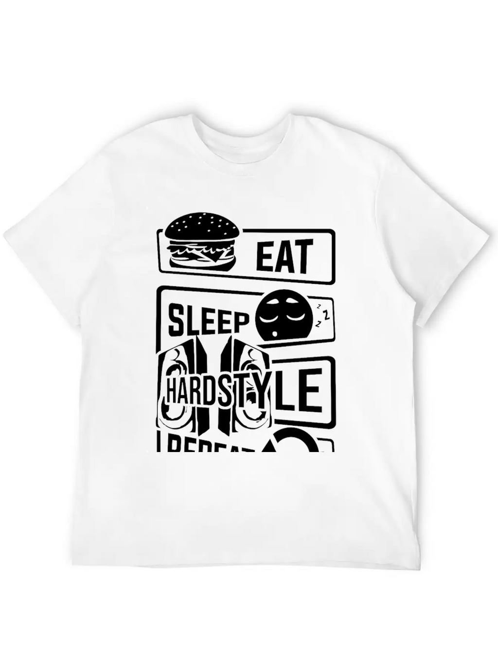 Eat Sleep Hardstyle Repeat - Bass Party Hardbass Relaxed Everyday Tee – Lightweight And Durable Cotton