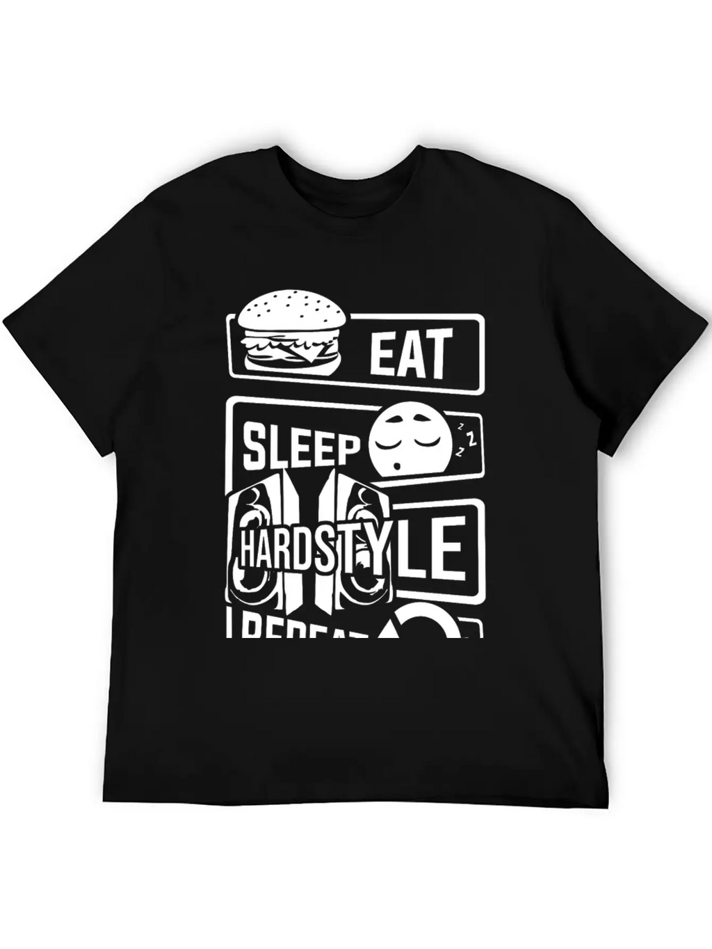 Eat Sleep Hardstyle Repeat - Bass Party Hardbass Relaxed Everyday Tee – Lightweight And Durable Cotton