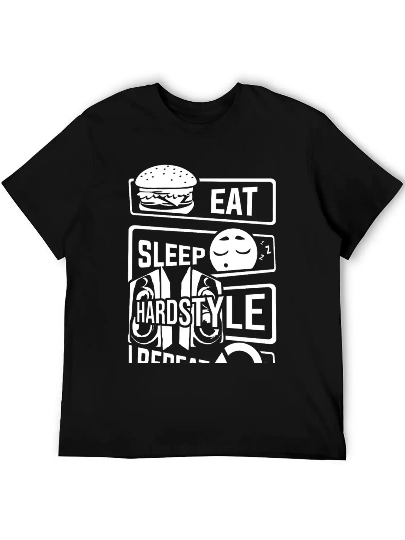 Eat Sleep Hardstyle Repeat - Bass Party Hardbass Relaxed Everyday Tee – Lightweight And Durable Cotton