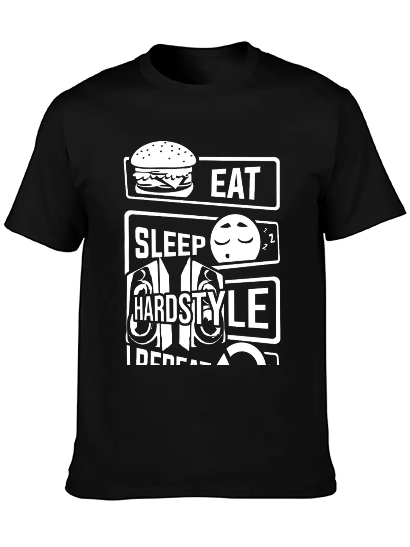 Eat Sleep Hardstyle Repeat - Bass Party Hardbass Relaxed Everyday Tee – Lightweight And Durable Cotton