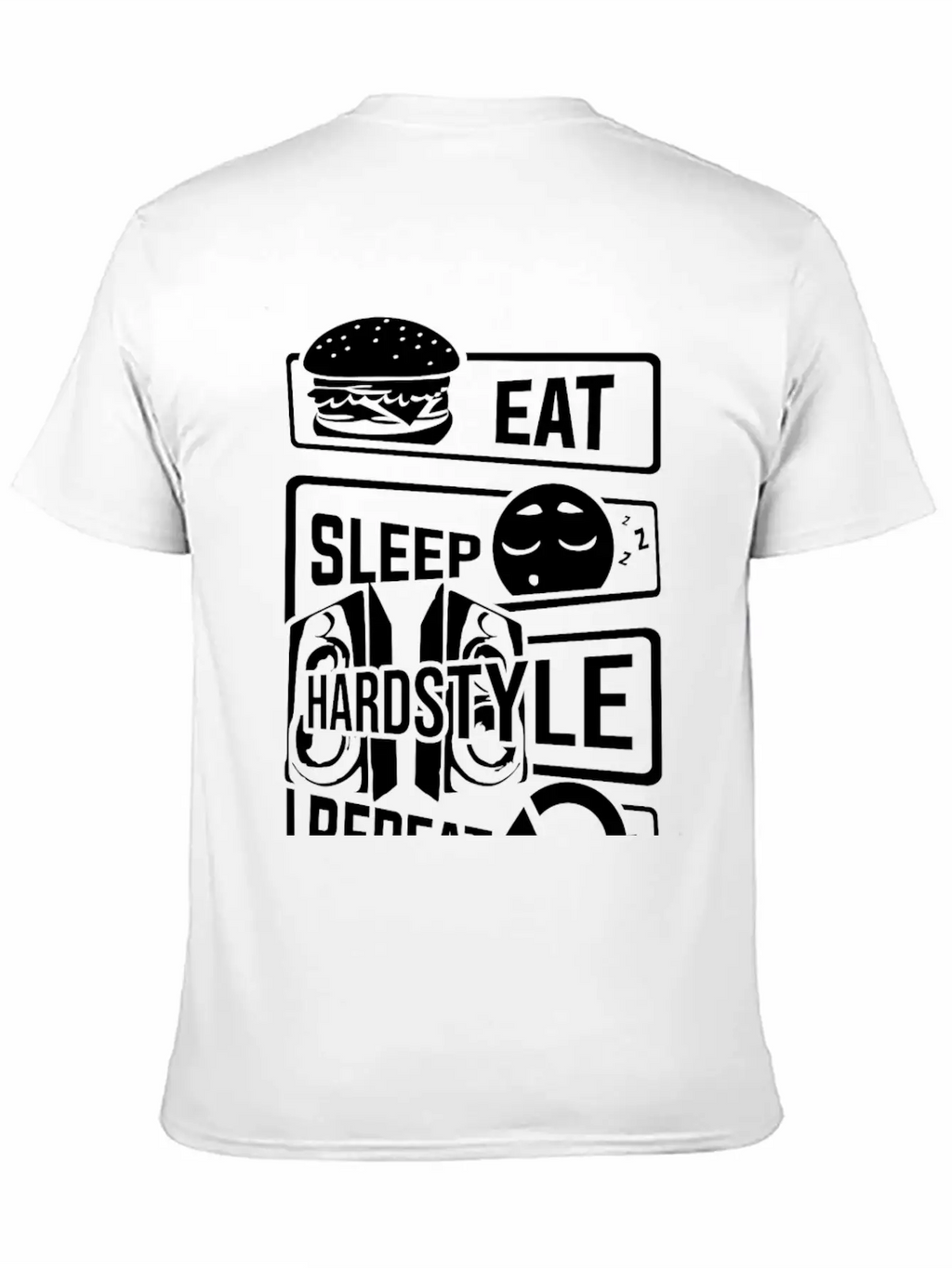 Eat Sleep Hardstyle Repeat - Bass Party Hardbass Relaxed Everyday Tee – Lightweight And Durable Cotton