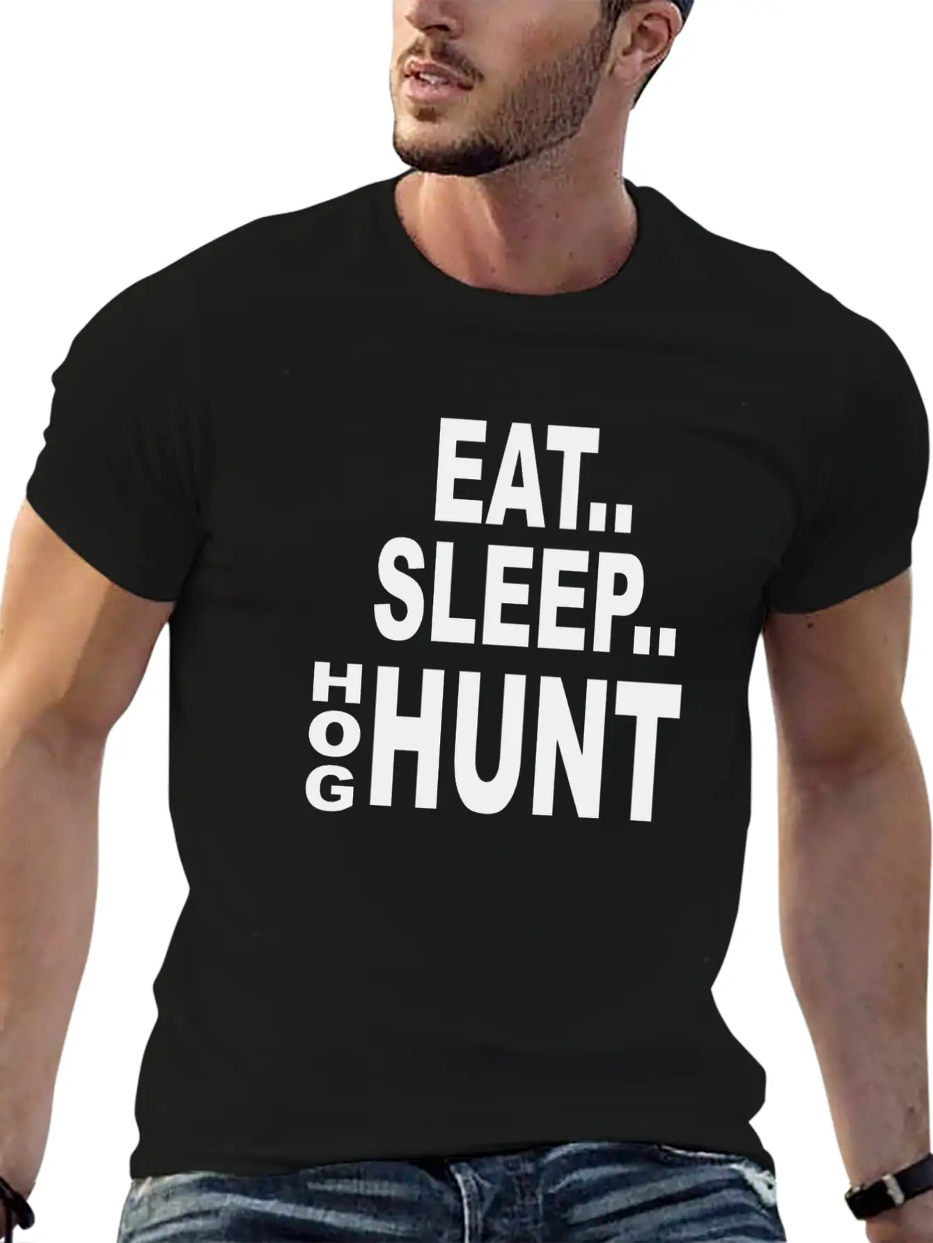 Eat Sleep Hog Hunt Breathable Soft Cotton T-Shirt – Timeless Casual Look