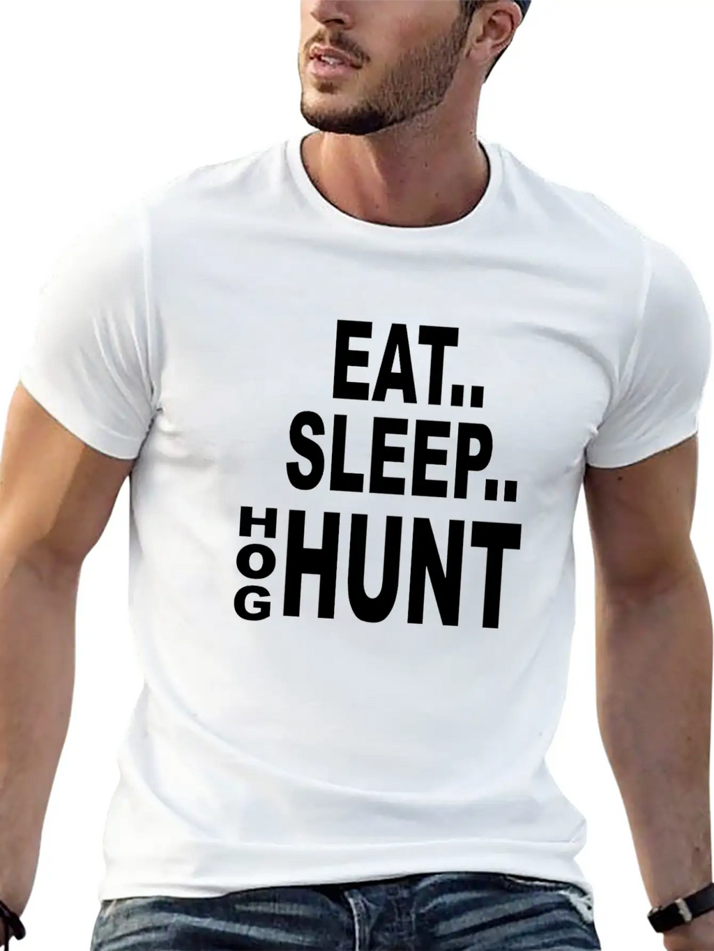 Eat Sleep Hog Hunt Breathable Soft Cotton T-Shirt – Timeless Casual Look