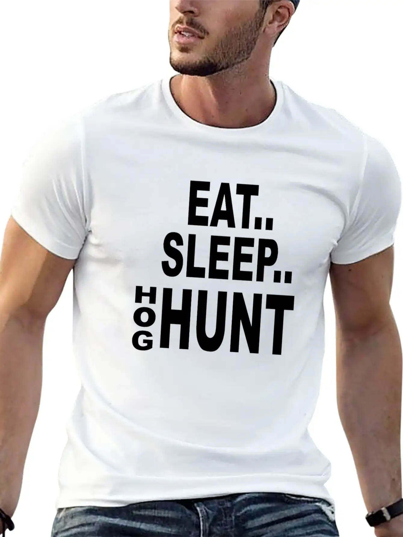 Eat Sleep Hog Hunt Breathable Soft Cotton T-Shirt – Timeless Casual Look