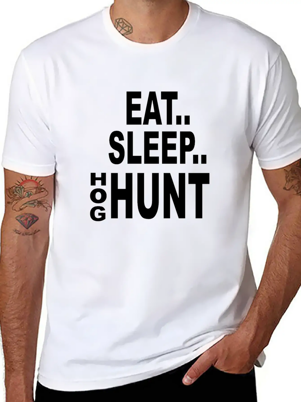 Eat Sleep Hog Hunt Breathable Soft Cotton T-Shirt – Timeless Casual Look