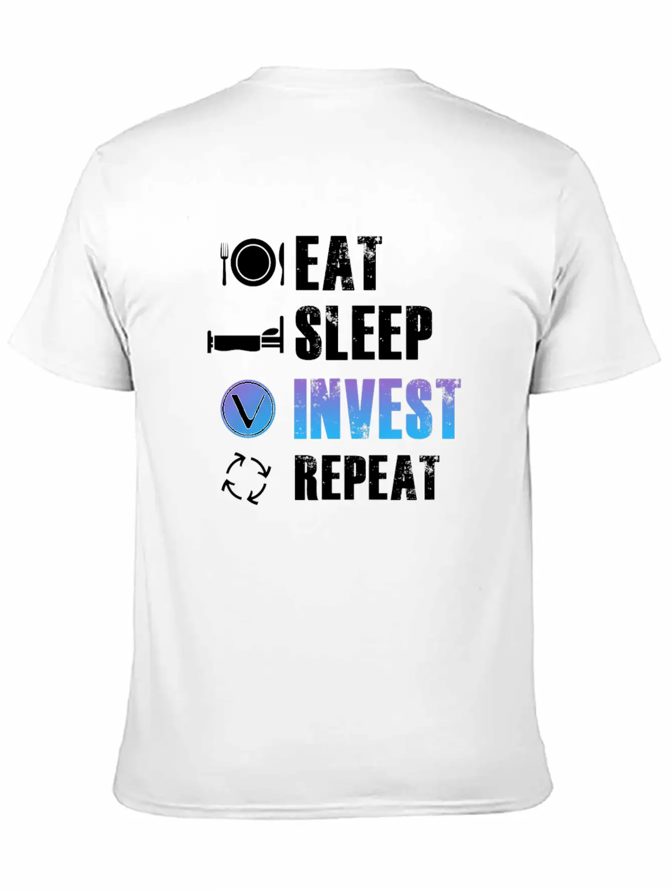 Eat Sleep Invest Repeat Vechain VET Blockchain Relaxed Everyday Tee – Lightweight And Durable Cotton