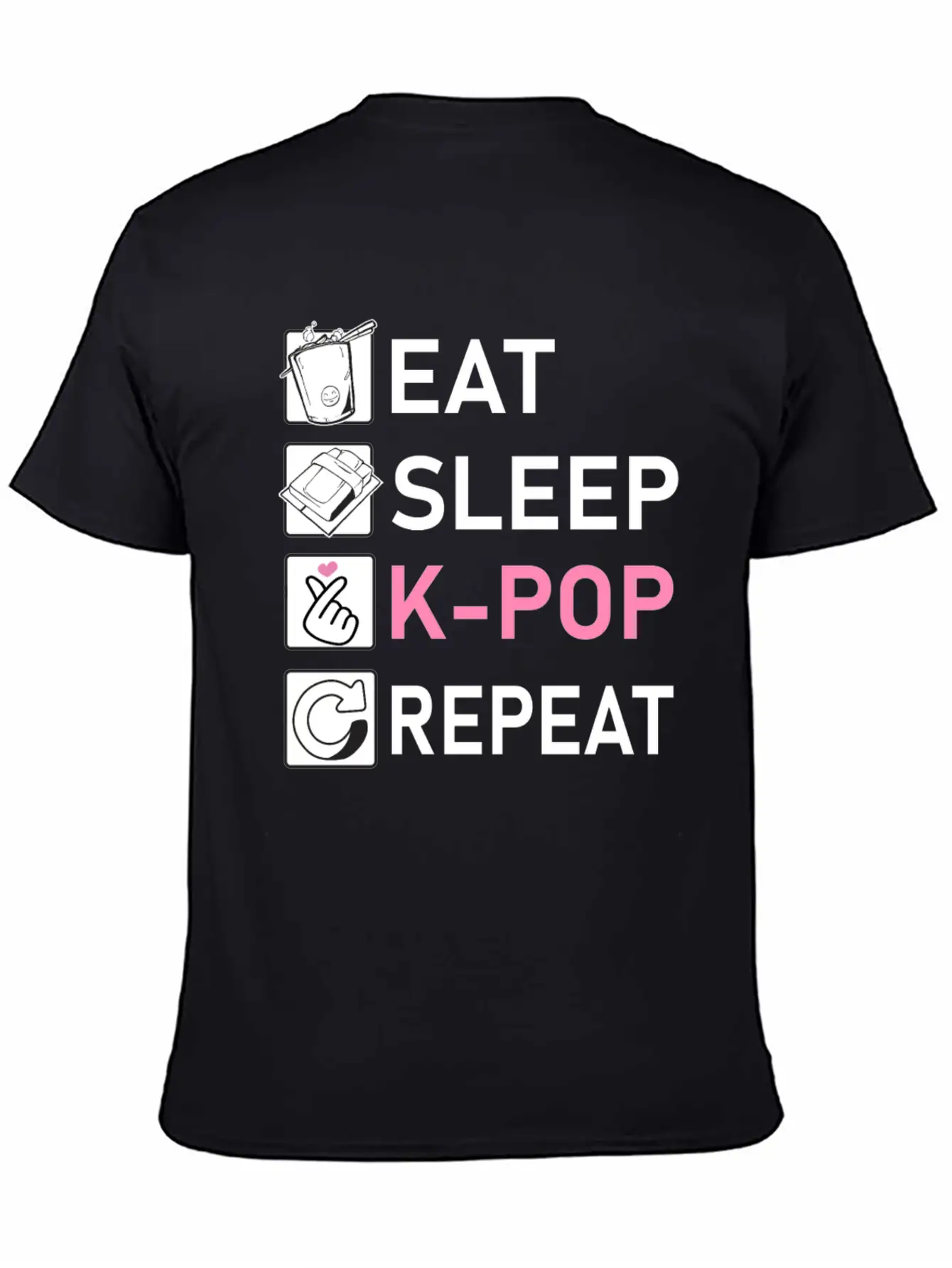 Eat Sleep K-Pop Repeat Breathable Soft Cotton T-Shirt – Timeless Casual Look