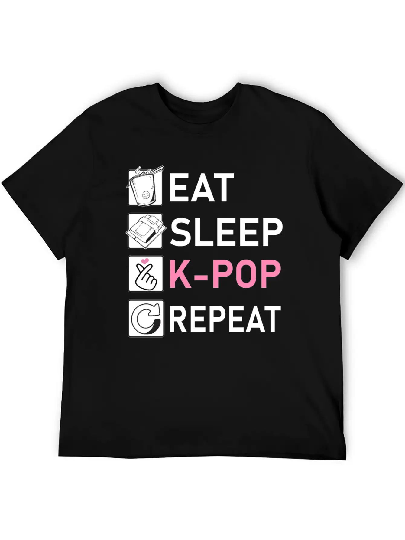 Eat Sleep K-Pop Repeat Breathable Soft Cotton T-Shirt – Timeless Casual Look