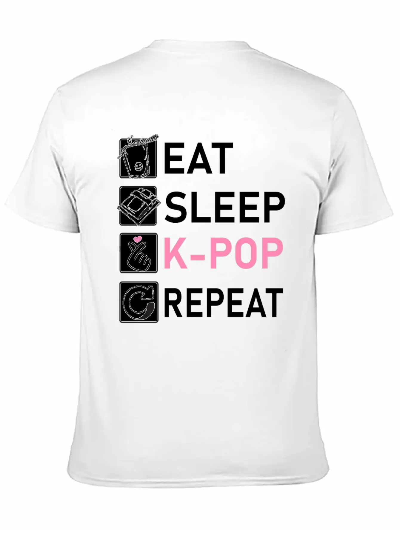 Eat Sleep K-Pop Repeat Breathable Soft Cotton T-Shirt – Timeless Casual Look