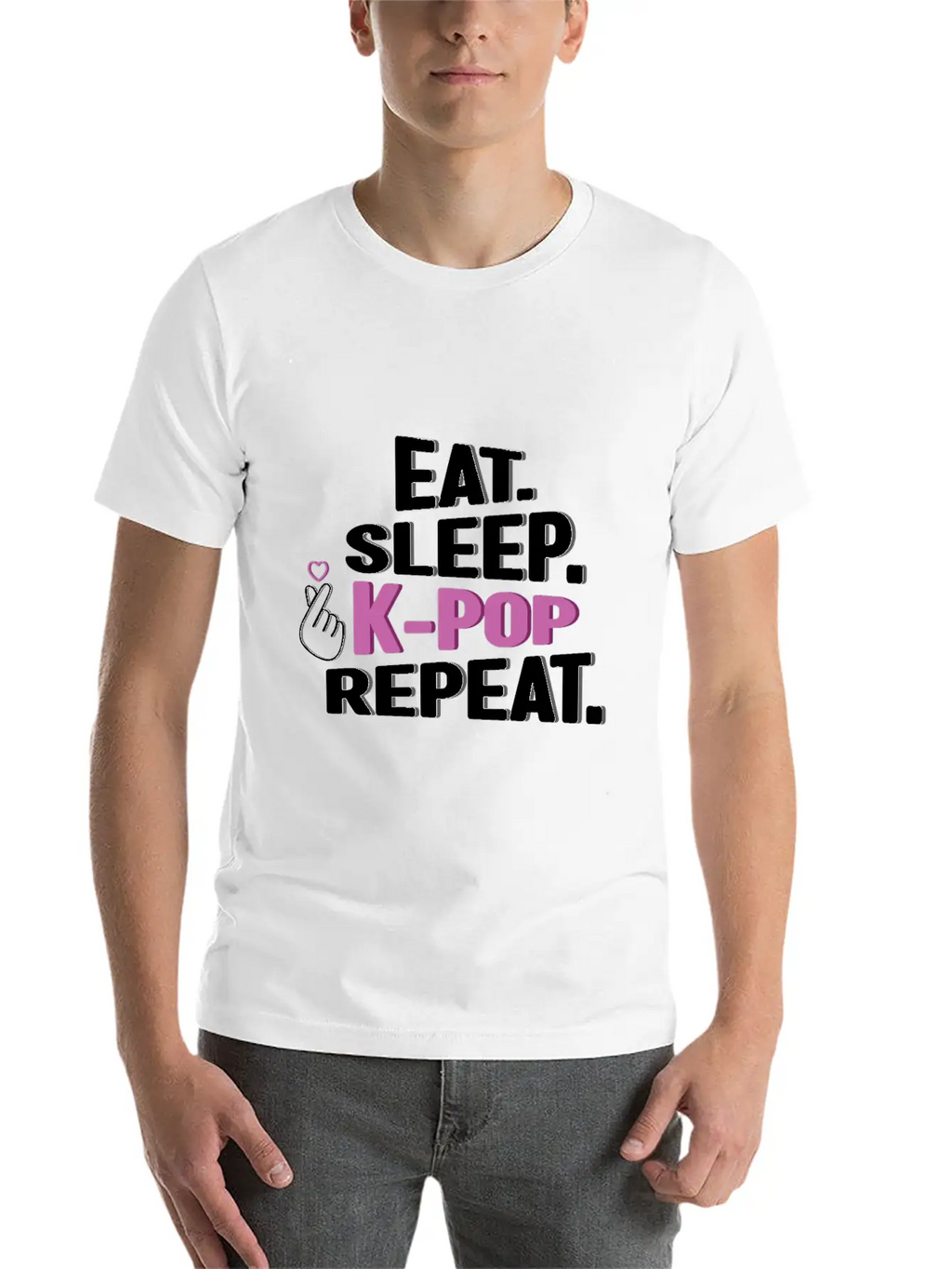 Eat Sleep K-Pop Repeat Korean Music K-Pop Kdrama Relaxed Everyday Tee – Lightweight And Durable Cotton