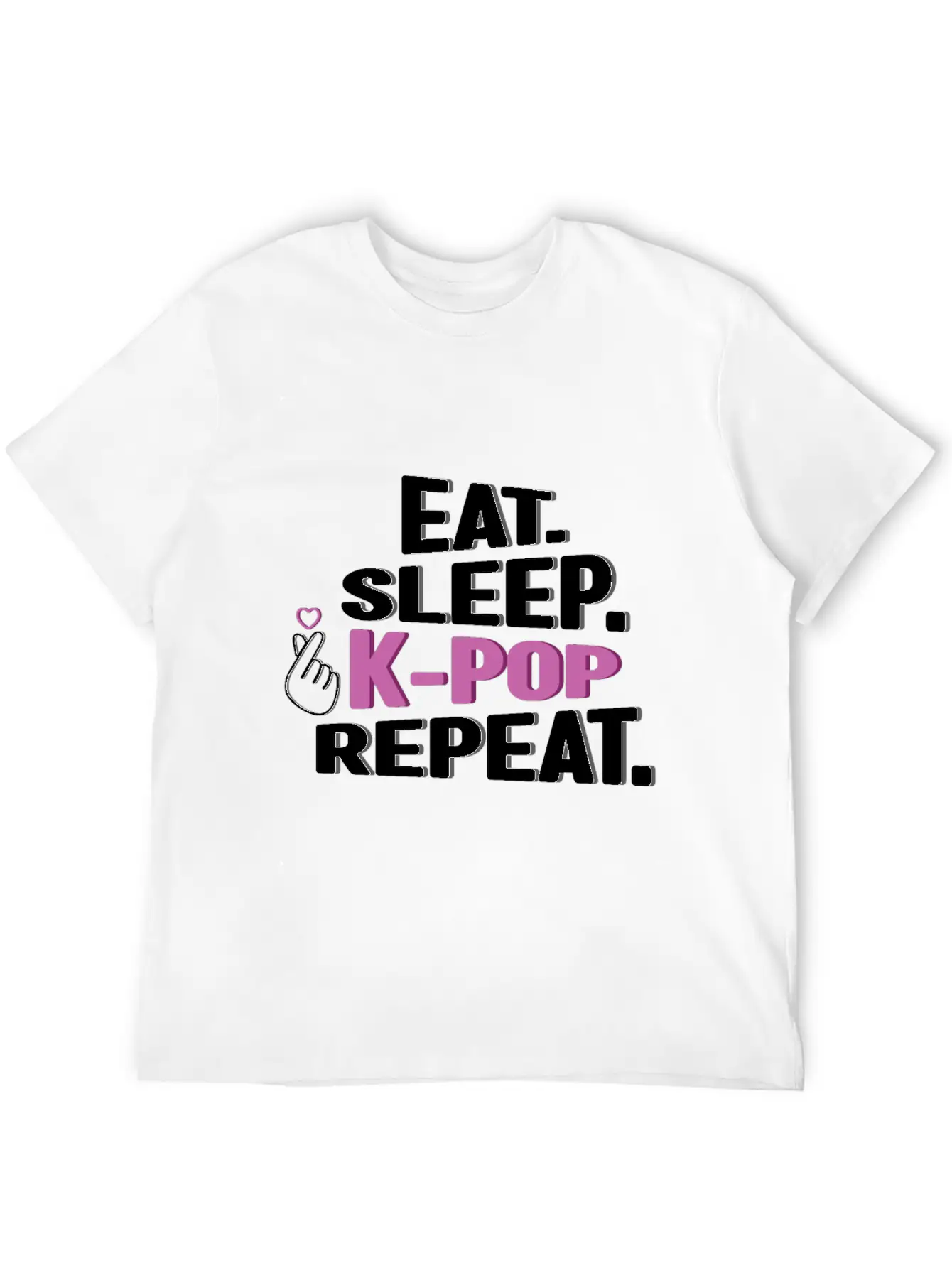 Eat Sleep K-Pop Repeat Korean Music K-Pop Kdrama Relaxed Everyday Tee – Lightweight And Durable Cotton