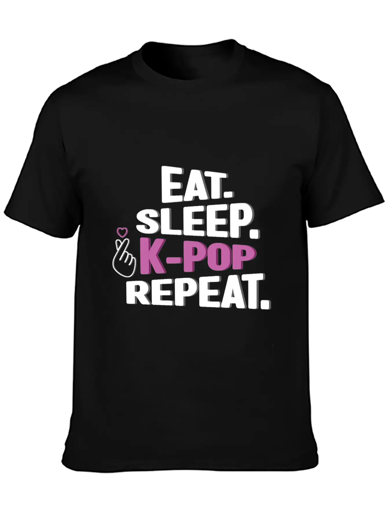 Eat Sleep K-Pop Repeat Korean Music K-Pop Kdrama Relaxed Everyday Tee – Lightweight And Durable Cotton