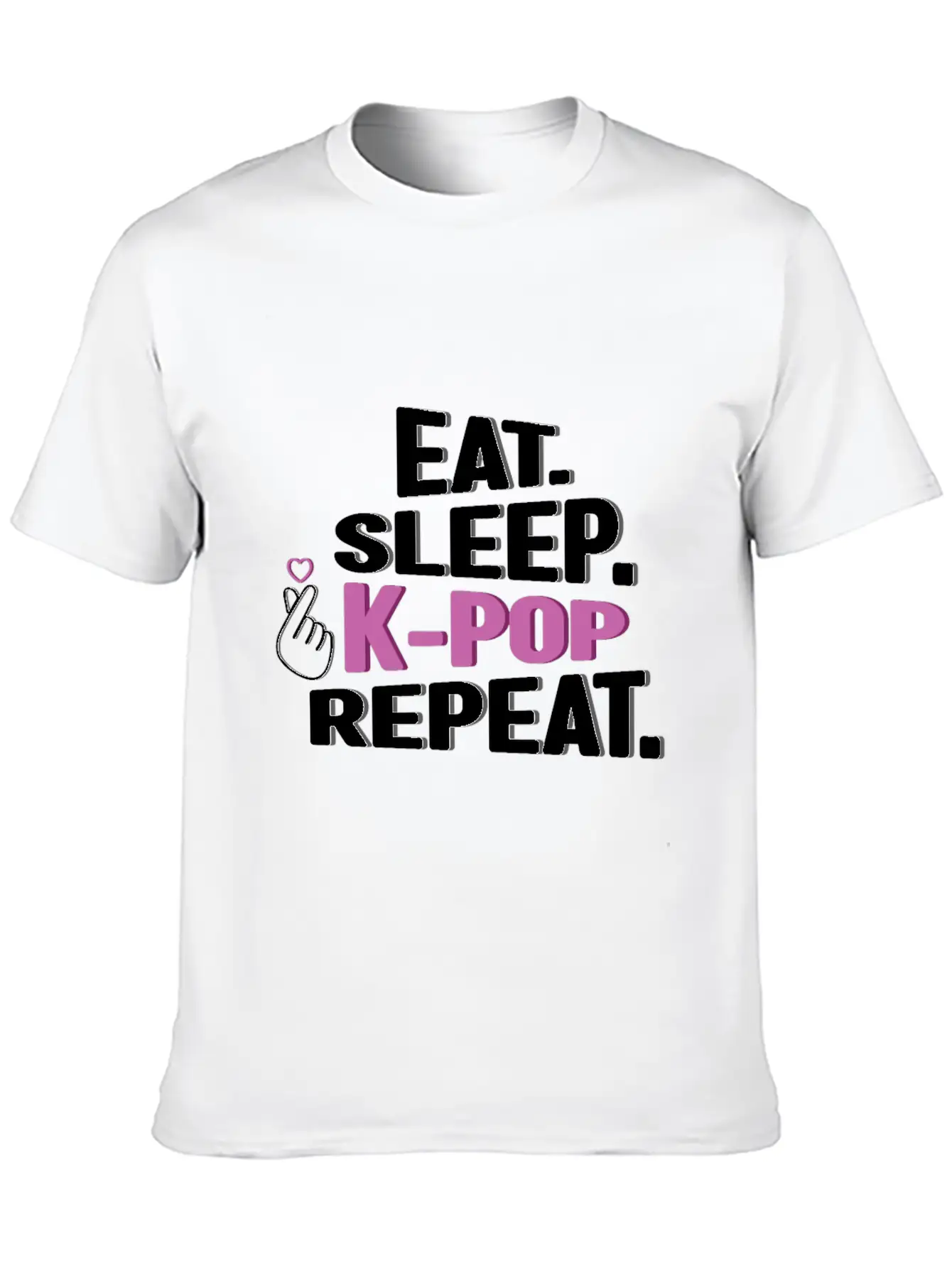 Eat Sleep K-Pop Repeat Korean Music K-Pop Kdrama Relaxed Everyday Tee – Lightweight And Durable Cotton