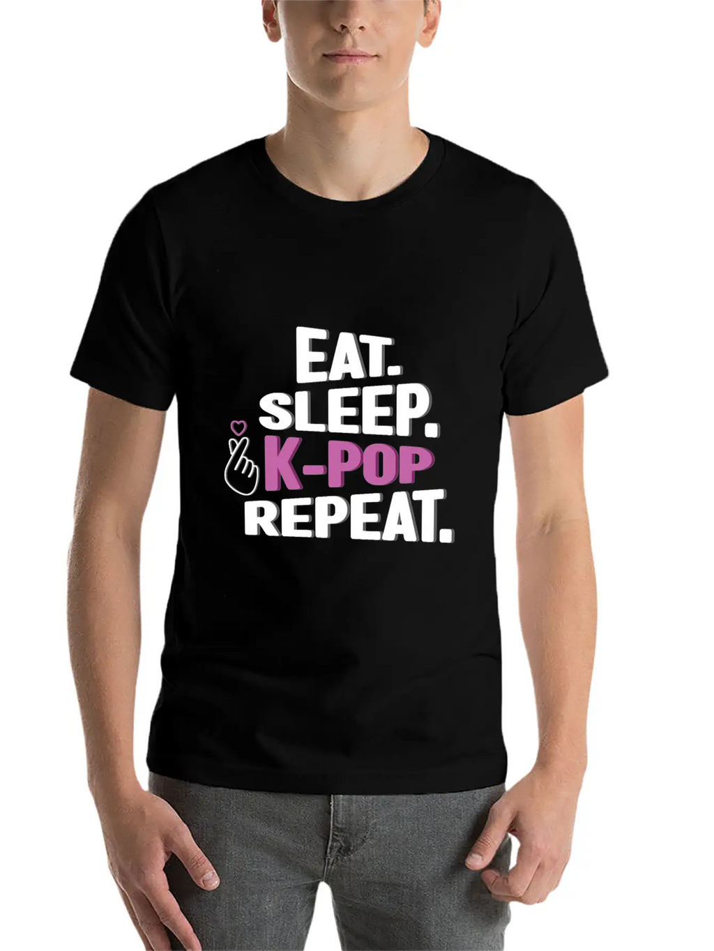Eat Sleep K-Pop Repeat Korean Music K-Pop Kdrama Relaxed Everyday Tee – Lightweight And Durable Cotton