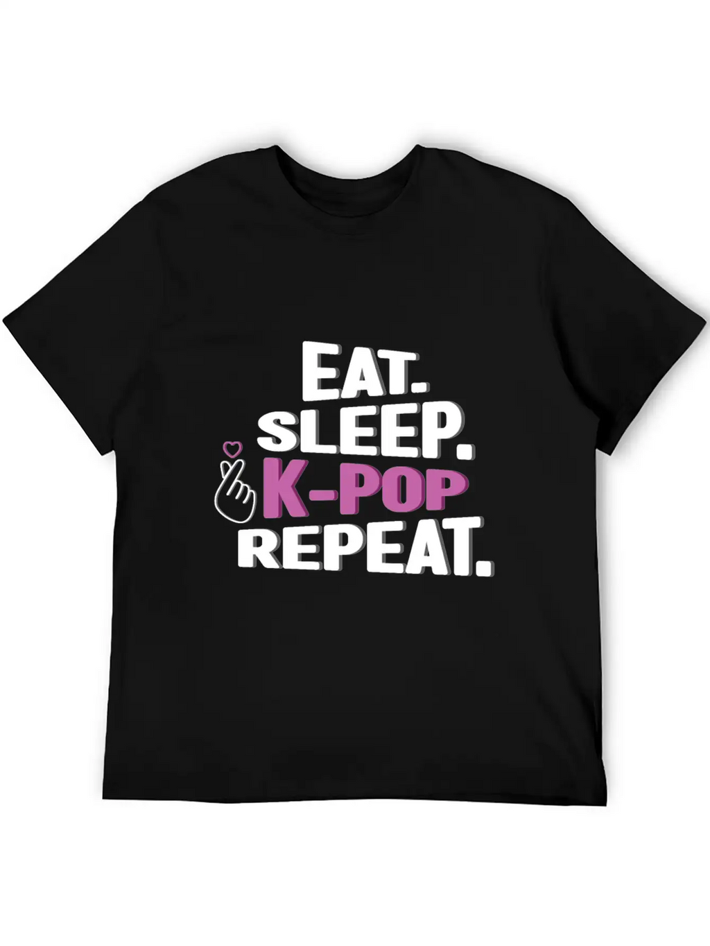 Eat Sleep K-Pop Repeat Korean Music K-Pop Kdrama Relaxed Everyday Tee – Lightweight And Durable Cotton
