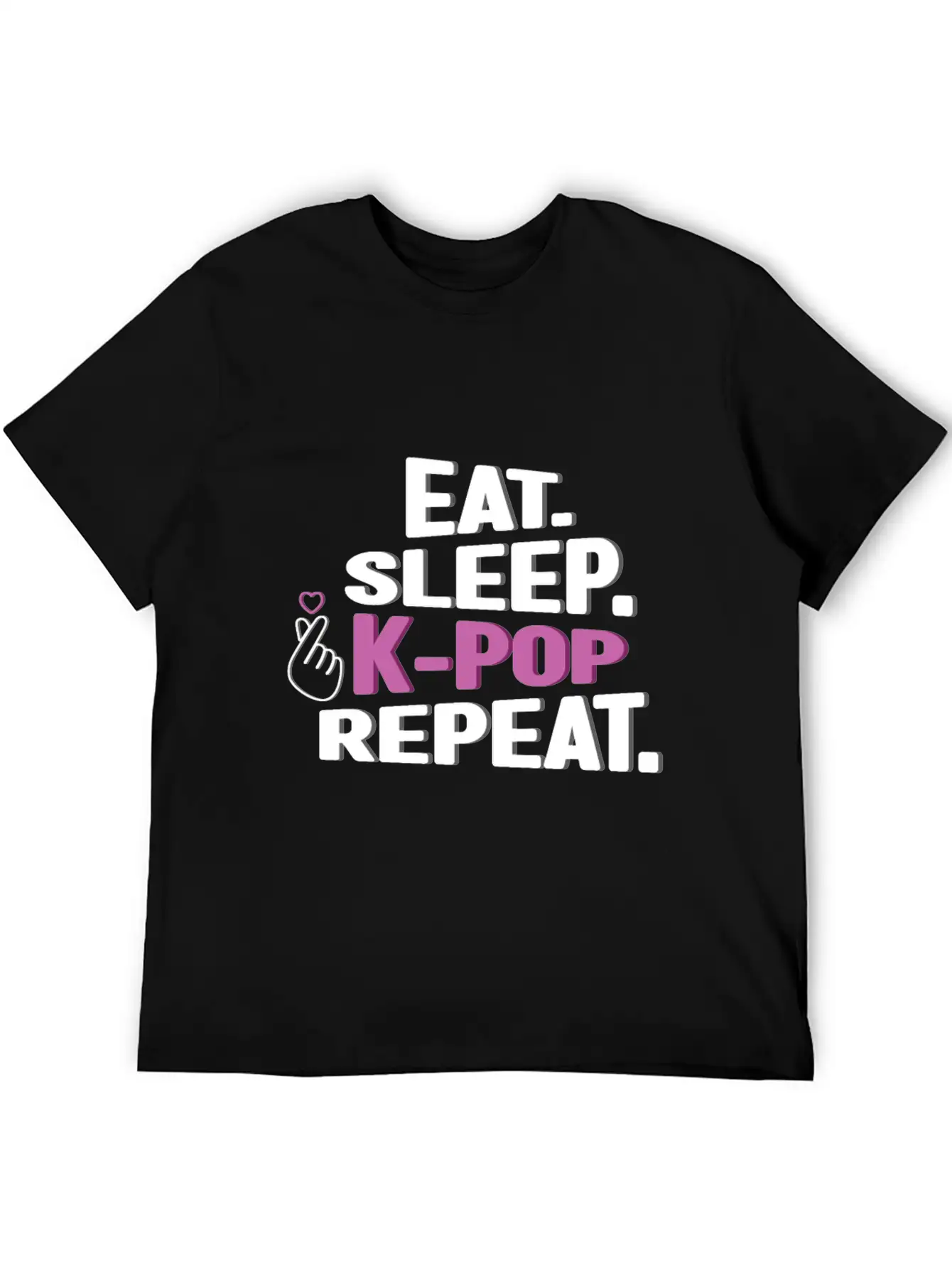 Eat Sleep K-Pop Repeat Korean Music K-Pop Kdrama Relaxed Everyday Tee – Lightweight And Durable Cotton