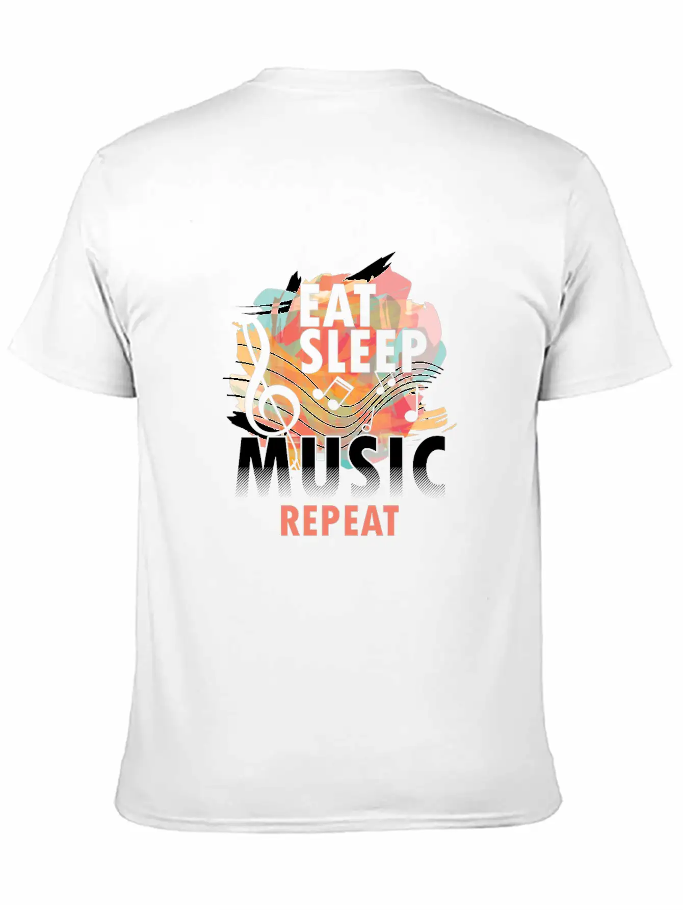 Eat Sleep Music Repeat Musical Melody Acapella Stylish Everyday T-Shirt – Unisex Basic Cotton Tee