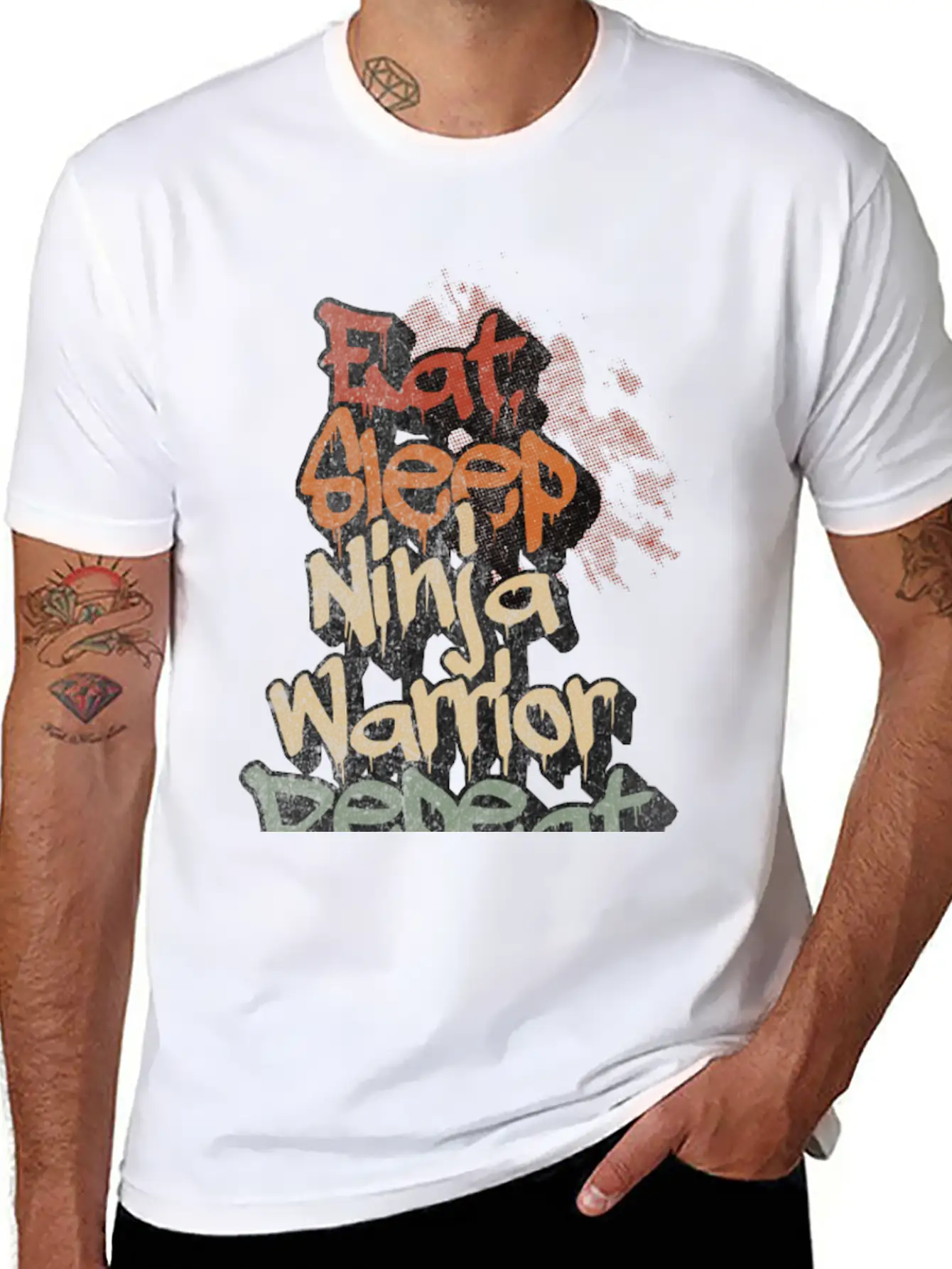 Eat Sleep Ninja Warrior Repeat Vintage Classic Cotton Tee – Unisex Comfort For Any Season