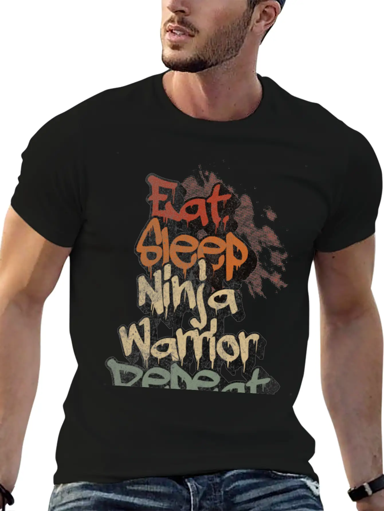 Eat Sleep Ninja Warrior Repeat Vintage Classic Cotton Tee – Unisex Comfort For Any Season