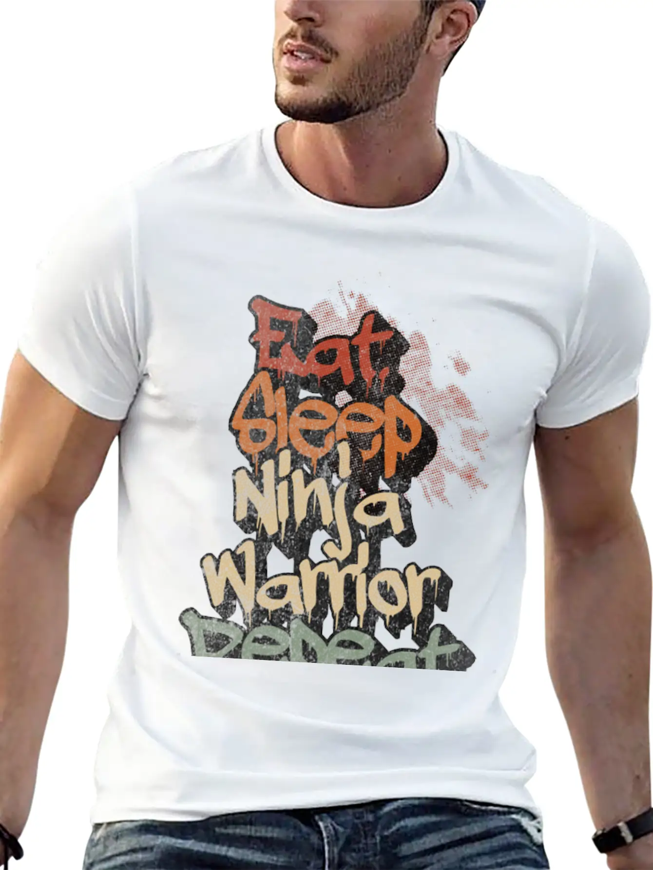 Eat Sleep Ninja Warrior Repeat Vintage Classic Cotton Tee – Unisex Comfort For Any Season